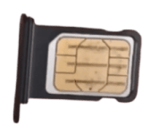 將 SIM 卡放入托盤中，以便將 SIM 卡插入 iPhone 14