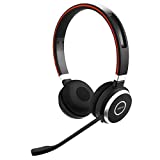Jabra Evolve 65 UC ワイヤレス ヘッドセット、ステレオ – Link 370 USB アダプターを含む – 業界をリードするワイヤレス パフォーマンスを備えた Bluetooth ヘッドセット、パッシブ ノイズ キャンセリング、終日バッテリー、ステレオ スピーカー、モデル: 6599-829-409