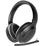 Avantree Aria Bluetooth ノイズ キャンセリング ヘッドホン マイク、ブーム マイク、通話用内蔵マイク、35 時間再生ワイヤレス ヘッドホン、オーバーイヤー ワイヤレス & 有線ヘッドセット、電話 PC コンピューター ラップトップ用