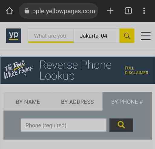 전화번호부 무료 조회를 위해 Yellowpages 웹사이트로 이동