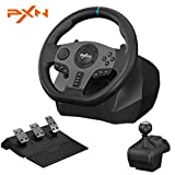 Xbox ステアリング ホイール PXN V9 ドライビング ゲーミング ステアリング ホイール 270/900° 車シミュレーション ペダルとシフター付き ステンレス パドル シフター PS4、XboxシリーズX|S、PS3、PC、Xbox One、Switch用