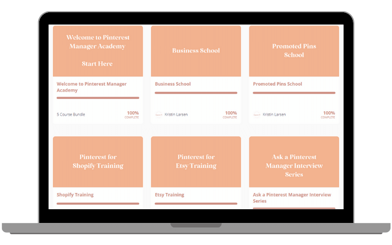 cours de la pinterest manager academy