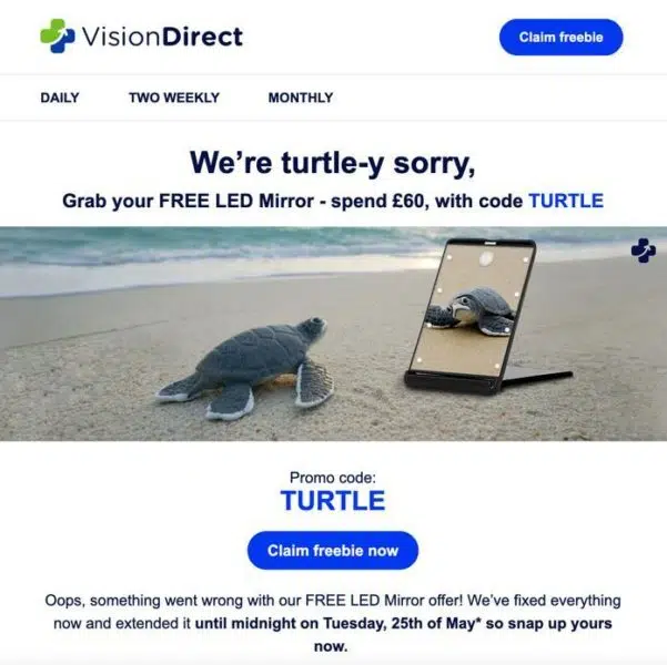 Электронная почта Vision Direct UK