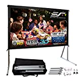 Elite Screens Yard Master 2, หน้าจอโปรเจ็กเตอร์ในร่มขนาด 100 นิ้วกลางแจ้ง 16:9, Fast Easy Snap On Set-up Freestanding Portable Movie Folding Front Projection | OMS100H2 - รับประกันบริษัท 2 ปีในสหรัฐฯ