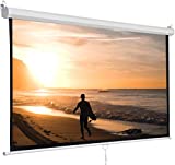 SUPER DEAL 120'' โปรเจคเตอร์หน้าจอหน้าจอการฉายคู่มือดึงหน้าจอ HD 1:1 รูปแบบสำหรับโฮมเธียเตอร์การนำเสนอการศึกษากลางแจ้งในร่ม Public Display