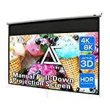 Akia หน้าจอ 100 นิ้วหน้าจอโปรเจ็กเตอร์ดึงลงด้วยตนเอง B 16:9 8K 4K HD 3D เพดานติดผนังสีขาวหน้าจอโปรเจคเตอร์แบบพกพาหดอัตโนมัติล็อคสำหรับในร่มภาพยนตร์โฮมเธียเตอร์สำนักงาน AK-M100H1