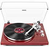 Gramofon 1 BY ONE z napędem pasowym z łącznością Bluetooth, wbudowanym przedwzmacniaczem gramofonowym, wyjściem cyfrowym USB Winylowy gramofon stereo z wkładem magnetycznym, 33 lub 45 obr./min