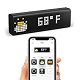นาฬิกา LaMetric TIME Wi-Fi สำหรับบ้านอัจฉริยะ - เคาน์เตอร์โซเชียลมีเดีย - Cinema Lightbox - นาฬิกาปลุกดิจิตอลพร้อมสภาพอากาศ - ลำโพง Bluetooth Retro Pixel Art พร้อมจอแสดงผล LED 37x8