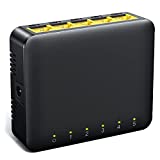 5 Bağlantı Noktalı Gigabit Ethernet Anahtarı, Ev/Yurt/Ofis için Yönetilmeyen Ethernet Bölücü, Ev Ağı Hub, Korumasız Ağ Anahtarı, Fansız Sessiz, Plastik Kasa, Tak ve Çalıştır