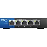 Linksys SE3005: 5 Bağlantı Noktalı Gigabit Ethernet Yönetilmeyen Anahtar, Bilgisayar Ağı, Otomatik Algılama Bağlantı Noktaları, 1.000 Mbps'ye Kadar Veri Akışını En Üst Düzeye Çıkarır (Siyah, Mavi)