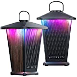 80 W Bluetooth-Außenlautsprecher, wasserdicht, True Wireless Stereo Sound mit druckvollem Bass, Multi-Connect bis zu 100 Lautsprecher, 4 einstellbare Modi, Beat-gesteuerte Lichter, Party/Terrasse/Poolseite/Strand, 2er-Pack