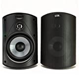 Polk Audio Atrium 4 Outdoor-Lautsprecher mit kraftvollem Bass (Paar, schwarz), Allwetter-Haltbarkeit, breiter Klangabdeckung, Speed-Lock-Montagesystem