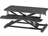 Convertor de birou BONTEC Sit- Stand, Stație de lucru pentru computer cu două niveluri reglabilă în înălțime, Convertor în picioare cu platformă, Rider ergonomic X-Frame pentru ecran de computer, tastatură, laptop până la 15 kg