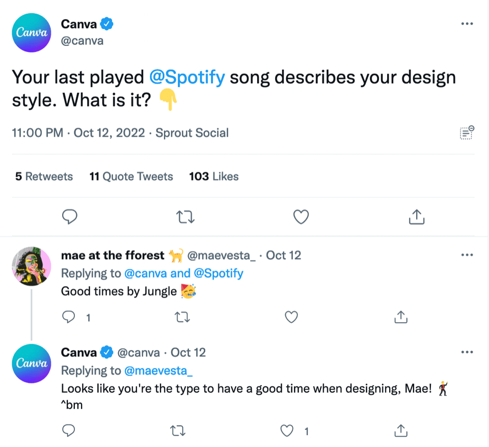 Canva 推文是企業社交媒體營銷的一個例子