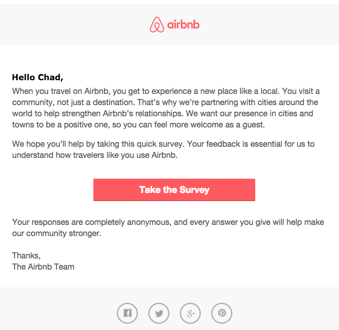 e-mail airbnb