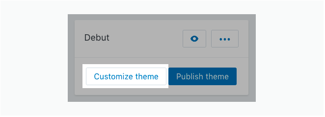 관리자 Shopify 맞춤형 디자인 페이지 Admin page for customization.