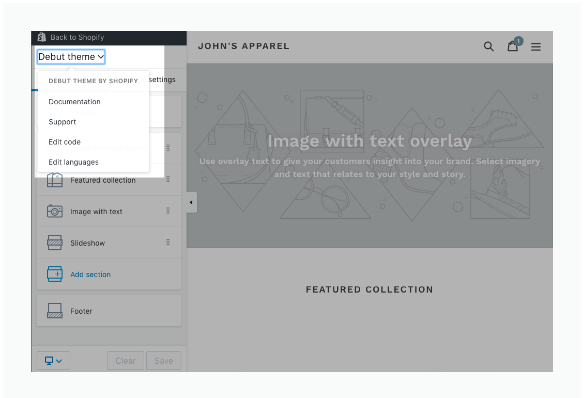 HTML/CSS Shopify 맞춤형 디자인 페이지 HTML/CSS editor page
