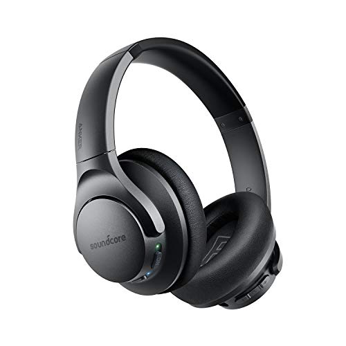 Anker Soundcore Life Q20 Auriculares híbridos con cancelación activa de ruido, auriculares inalámbricos con Bluetooth, tiempo de reproducción de 40 horas, audio de alta resolución, graves profundos, almohadillas de espuma viscoelástica, para viajes, oficina en casa