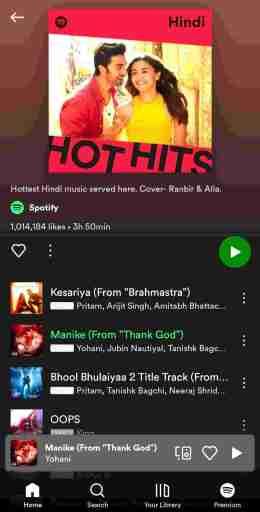 可在 Spotify 上收聽的歌曲以取消隱藏 Spotify 上的歌曲