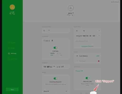 หากต้องการลบบัญชี Cash App ให้ไปที่ตัวเลือก Support ในการตั้งค่าบัญชี Cash App บนคอมพิวเตอร์ของคุณ