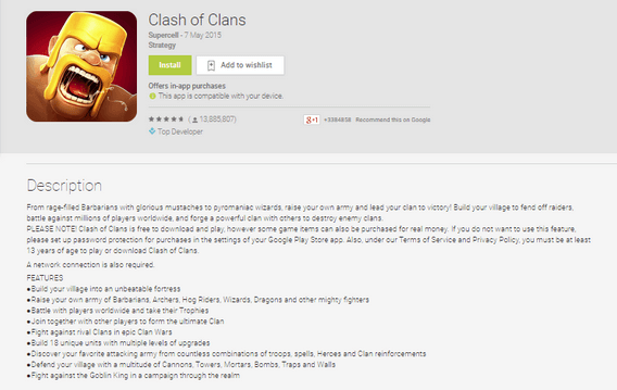 Clash of Clans Description Capture d'écran