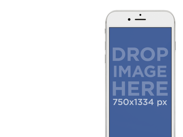 Weiße iPhone 6 Mockup-Vorlage mit verschiedenen Hintergrundoptionen Placeit Stage Image