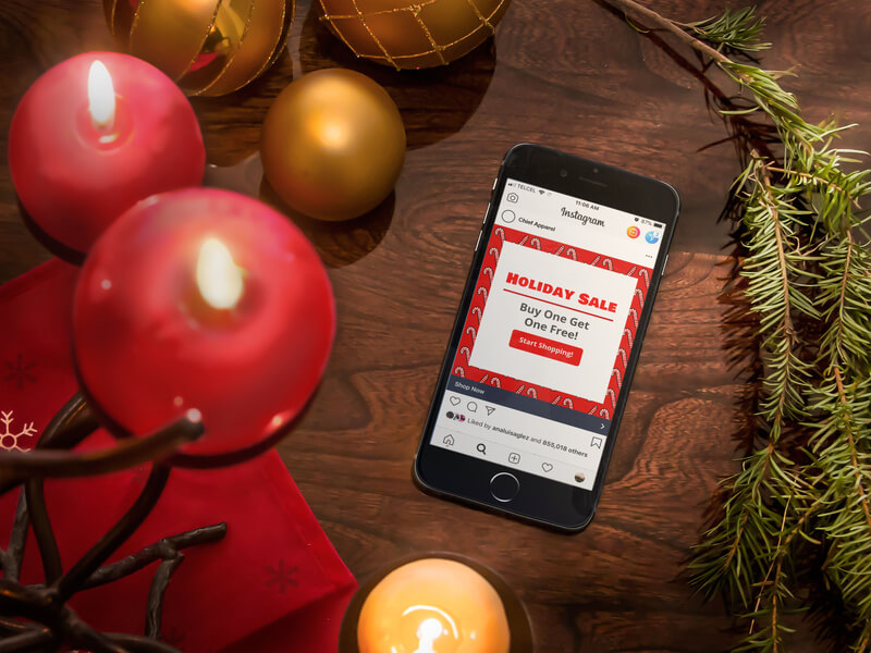 Modelo de Maquete de Produto, Iphone 6 com Decoração de Natal