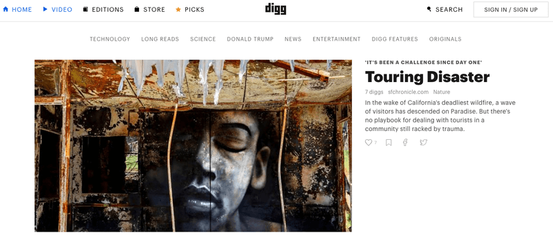 Digg.com Web Sitesinin Yeniden Tasarımından Sonra