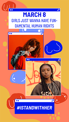 Criador de histórias do Instagram com citações empoderadoras para o dia das mulheres