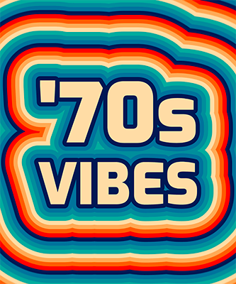 Gerador de design de camiseta dos anos 70 com vibrações retrô