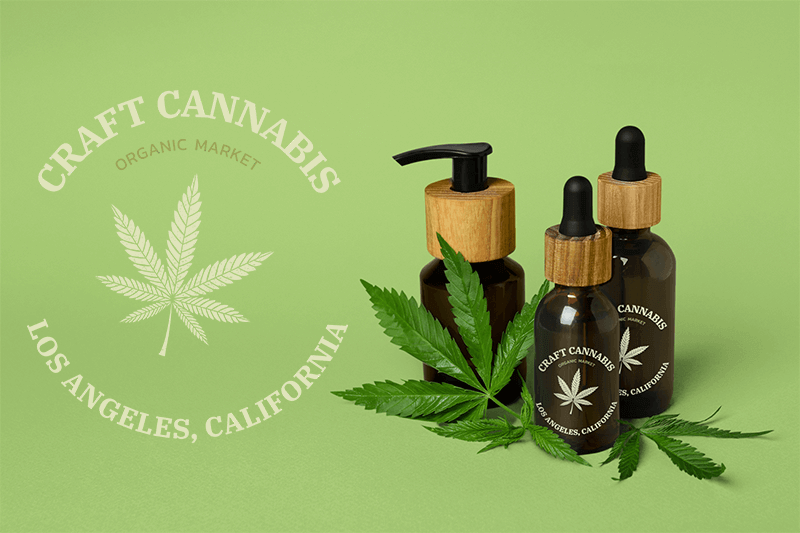 Cbd Yağı İçeren Amber Şişelerde Öne Çıkan Esrar Logosu