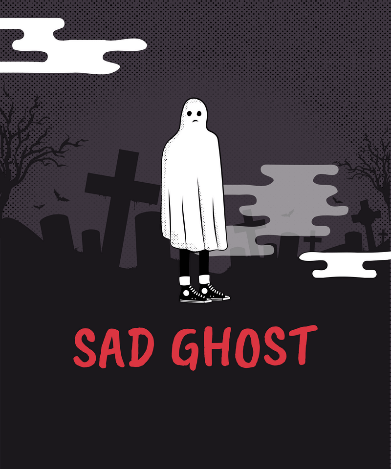 Ghost Clipart ile T Shirt Tasarım Şablonu