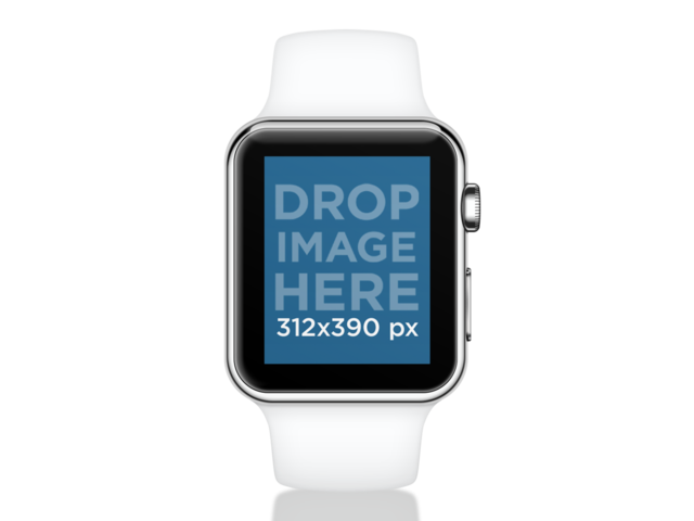 White Apple Watch Sport Over Clear Background Placeit Stage Image