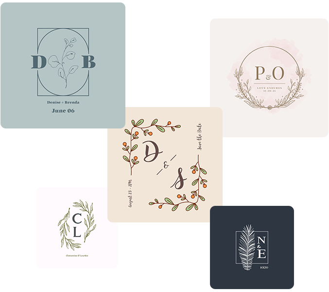 Düğünler İçin Monogram Şablonları