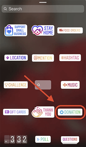 Instagram Bağış Çıkartması