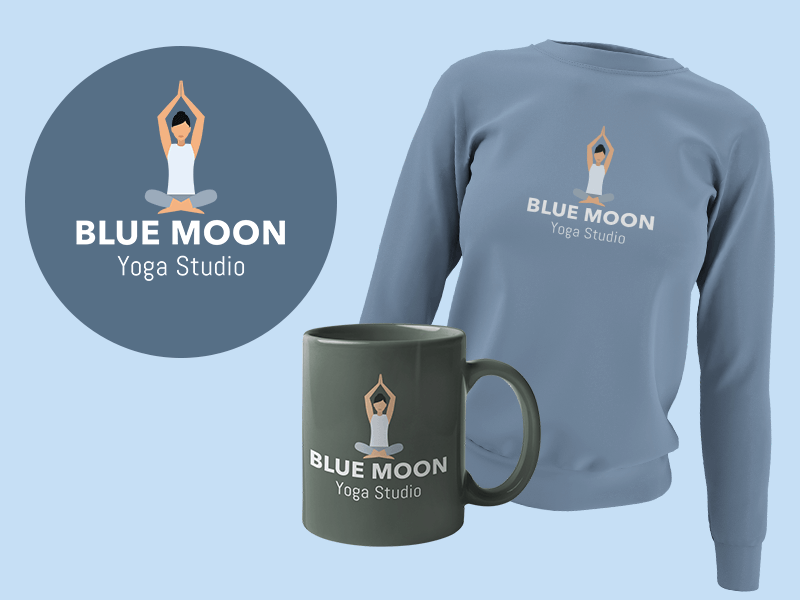 Bir Kazak Ve Kupa Üzerine Basılmış Yoga Stüdyosu Logosu