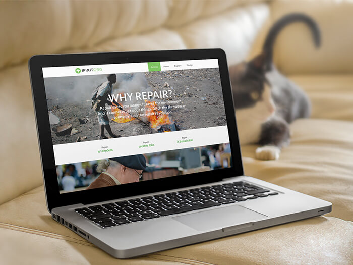 Bir Kedi ile Bir Kanepede Macbook Mockup