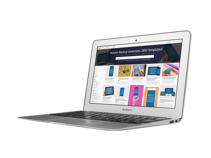 Macbook Air Mockup Şeffaf Arka Plan