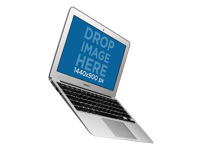 Macbook Air Mockup Açılı Pozisyon Png
