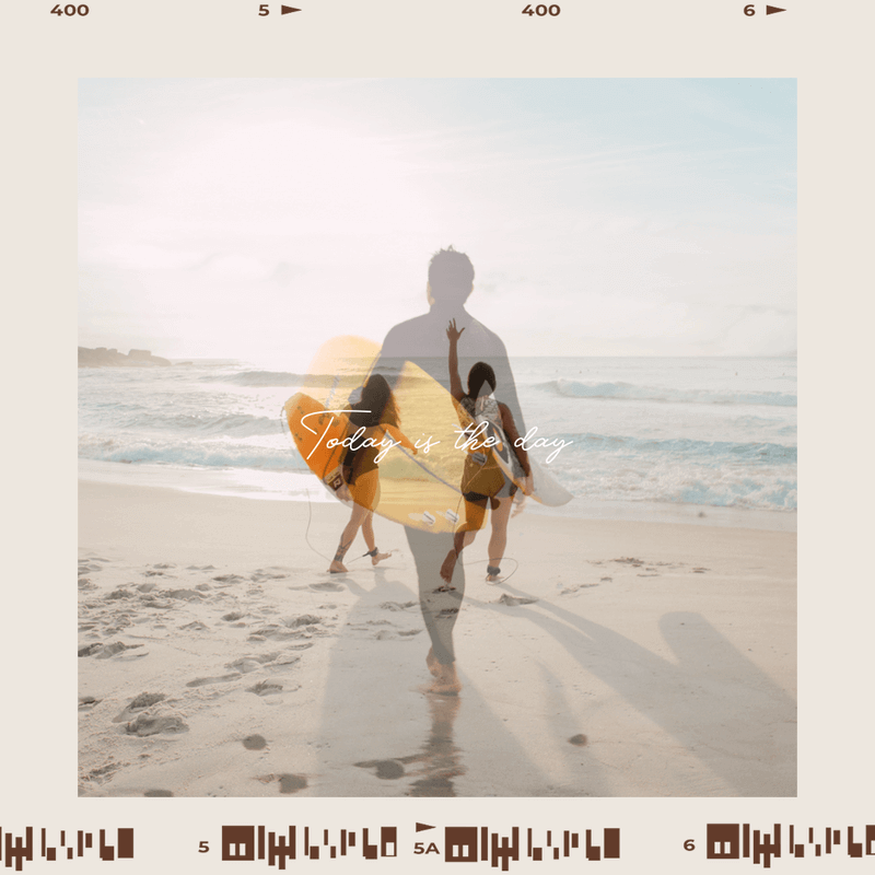 ビーチでの写真撮影のための Instagram 投稿デザイン テンプレート