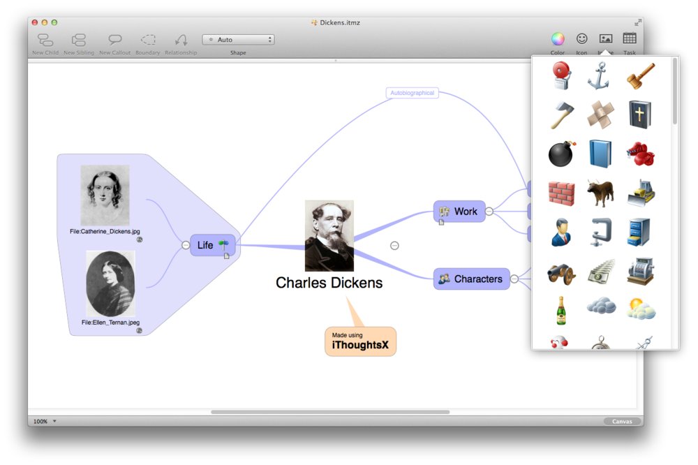 Application de carte mentale iThoughts