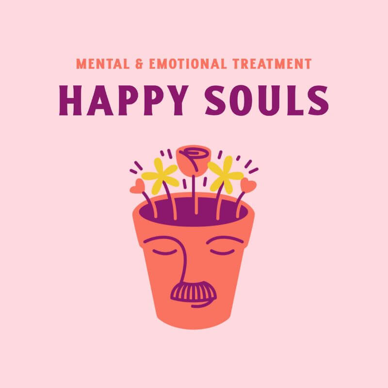 Logo Maker Per Un Trattamento Emotivo Da Uomo Con Un'illustrazione Di Vaso Di Fiori