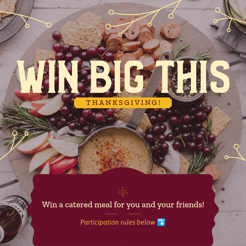 Creator de postări Instagram pentru un serviciu de catering pentru cină de Ziua Recunoștinței