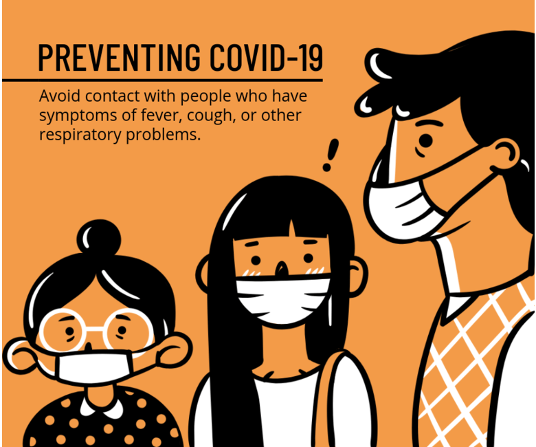 Creator de postări Facebook ilustrat cu orientări de prevenire a COVID-19