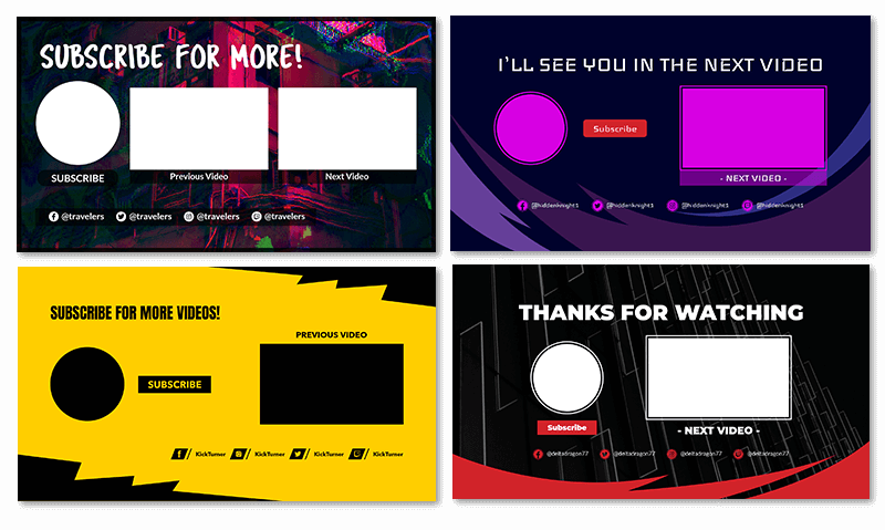 Carte finali Youtube Gamer