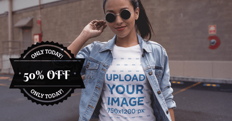 Facebook Ad Circular Badge Mädchen mit Sonnenbrille 1084