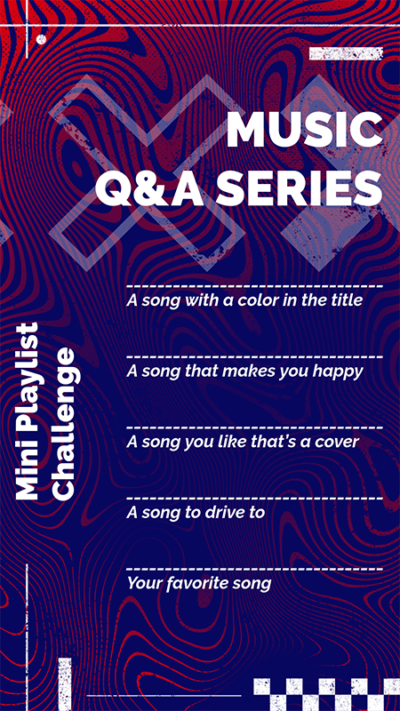 Moderner Instagram Story Maker für eine Mini-Playlist-Challenge