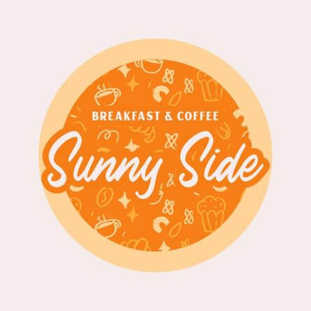 Design-Vorlage für Kaffee-Aufkleber mit Dessert-Grafiken