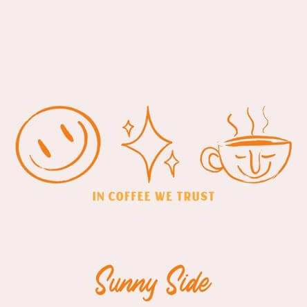 Design-Vorlage für Kaffee-Pappbecher mit einem Zitat und niedlichen Illustrationen