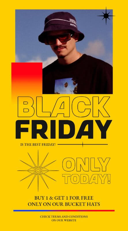 Instagram Story Creator mit einem zeitlich begrenzten Angebot am Black Friday